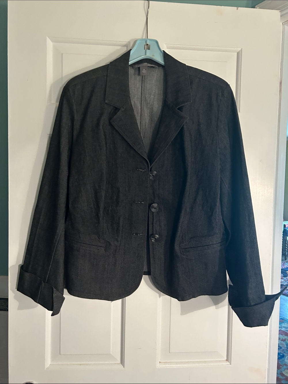 Josephine Chaus Black Denim-Style Jean Jacket